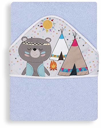Interbaby Interbaby 01131-01 dziecięcy ręcznik kąpielowy INDIO niebieski, niebieski