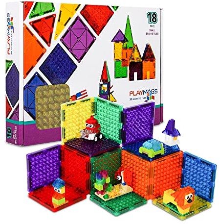 Playmags Playmags Płytki magnetyczne magnetyczne klocki budowlane ekskluzywne bloki magnetyczne Playmags rozwój umiejętności wiek 3 (małe klocki z cegieł) 180