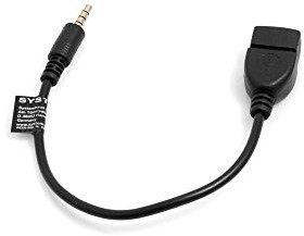System-S System-S USB typ A (żeński) do wtyczki jack 3,5 mm AUX kabel audio, czarny 56973323