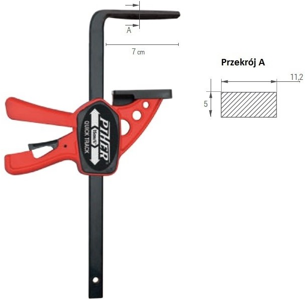 PIHER Ścisk stołowy QUICK T-Track 22 cm do szyny/listwy prowadzącej P52103 P52103