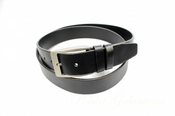 Pas-Max Pasek Skórzany Męski (PL) CZARNY Gładki 40 mm NADWYMIAR