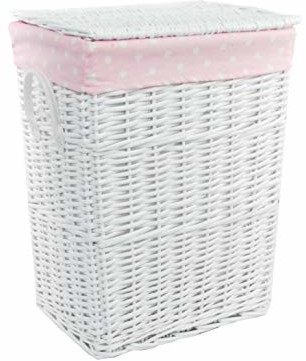 DVier Kosz na pranie wierzba biała różowa 40 X 30 h.54 22 WRT-B