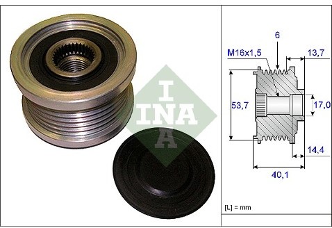 INA Sprzęgło jednokierunkowe alternatora INA 535 0202 10