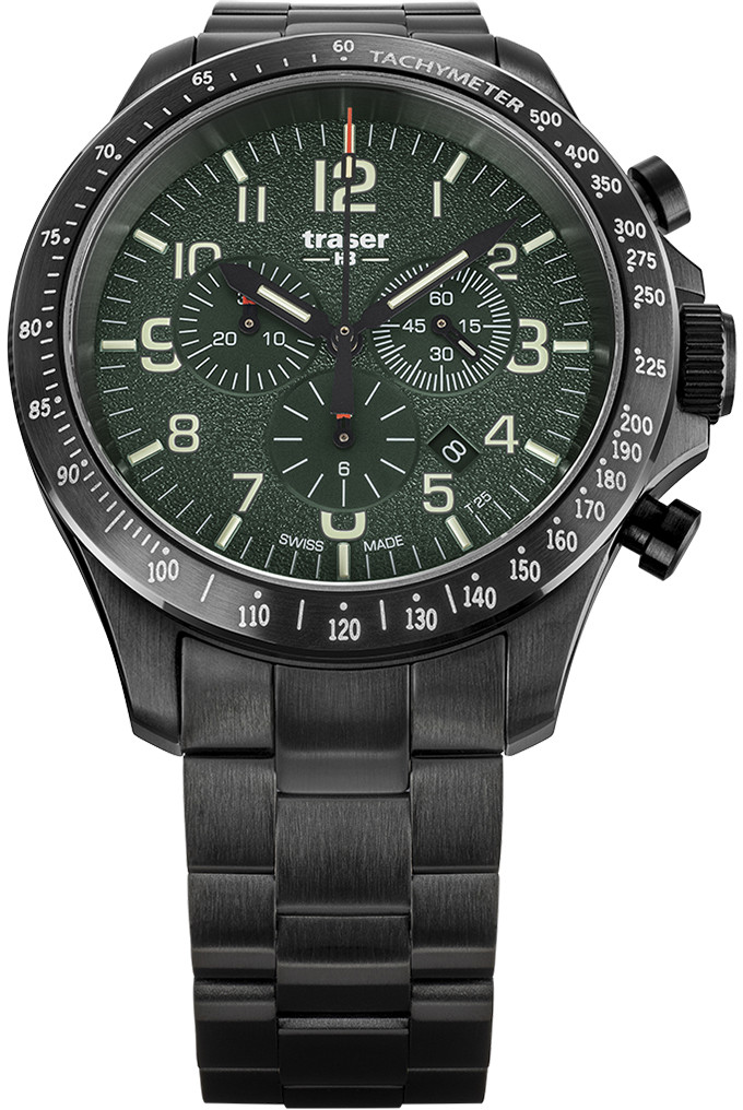 Traser TS-109464 P67 Officer Pro Chronograph Green Steel Bracelet