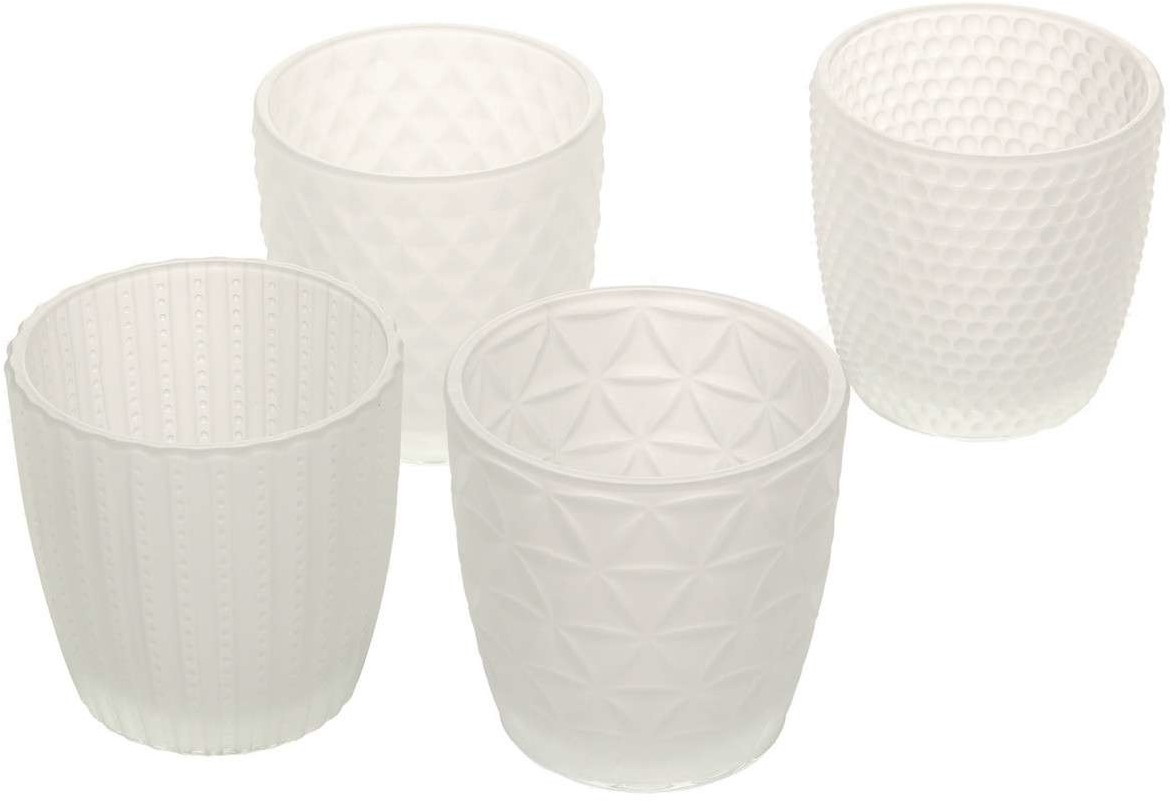 Dekoria pl pl Świeczniki Altare 4szt milk glass 7 x 7 cm 814-724