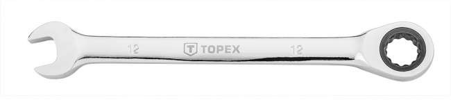 Topex Klucz płasko-oczkowy z grzechotką, 12 mm TOP-35D747