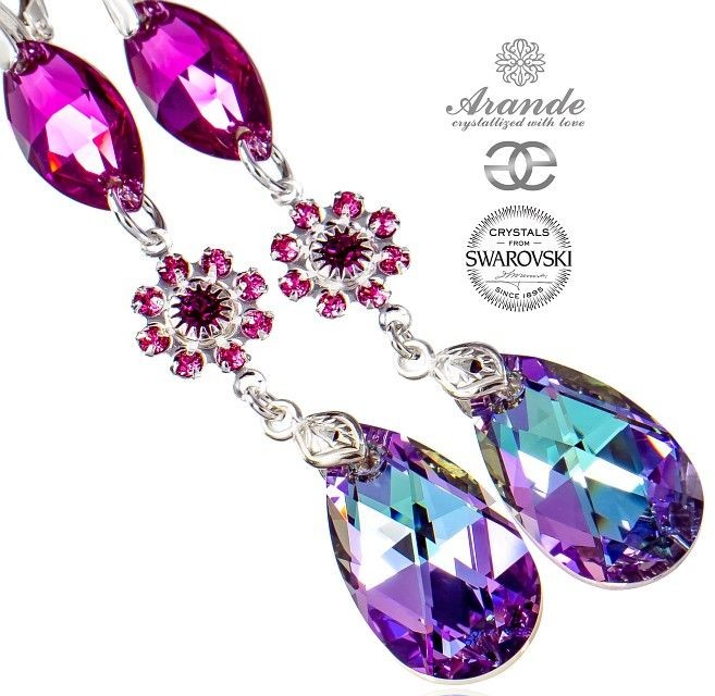 Swarovski NOWE unikatowe kolczyki VITRAIL BELLA SREBRO