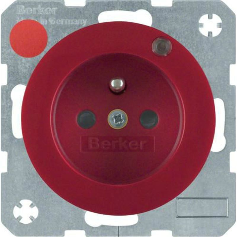 Hager Polo sp. z o.o. Gniazdo pojedyncze z/u LED czerwony połysk R.1/R.3 6765092022