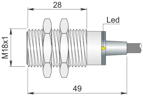 ORNO indukcyjny 18 mm SI18SS-DC8 NPN NC S I18000527