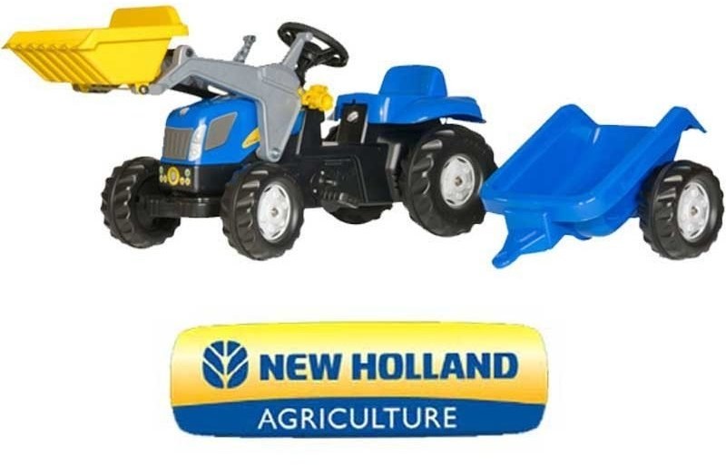 Rolly Toys Traktor KID New Holland z łyżką i przyczepą - 23929