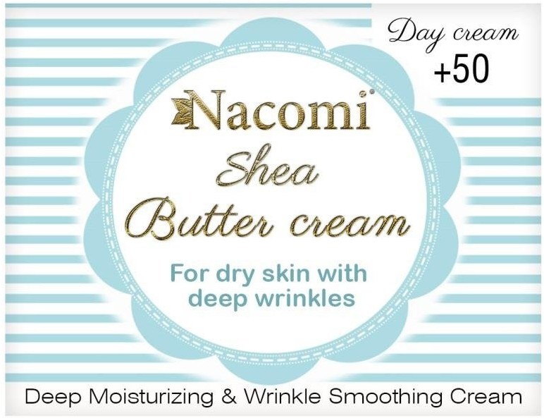 Nacomi Shea Butter Cream krem do twarzy z witaminą E i kwasem hialuronowym 50+ na dzień 50ml