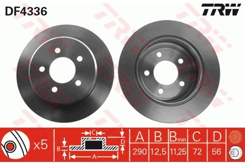 TRW Tarcza hamulcowa DF4336