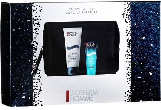 Biotherm Biotherm Homme Zestaw łagodzący balsam po goleniu 100ml + kosmetyczka + żel pod prysznic 40ml