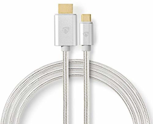 Nedis Adapter USB - USB 3.1 - wtyczka USB Type-C - złącze HDMI - 2 m - okrągły - pozłacany - plecionka/nylon - aluminium CCTB64655AL20