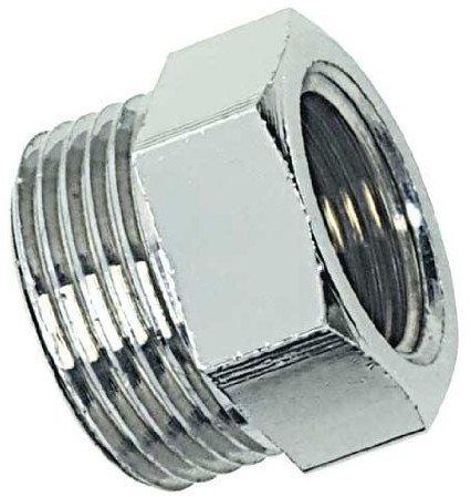 Geberit Boutté Boutté 2136580 gwintowana, mosiądz, redukcja, gwint zewnętrzny 15 x 21, gwint wewnętrzny 12 x 17, kolor chromu 2136580