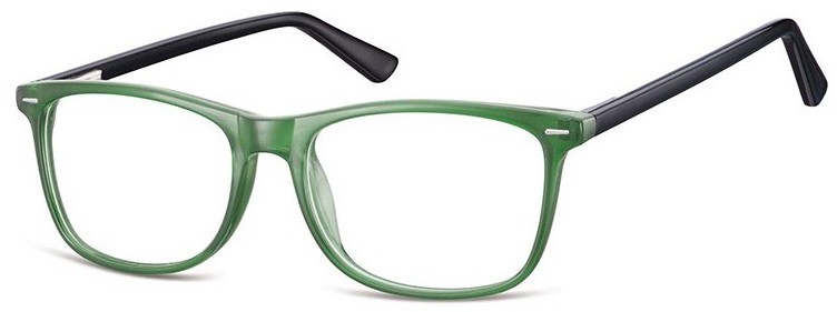 Sunoptic Zerówki klasyczne okulary oprawki CP153E zielone, flex
