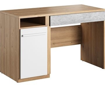 Lenart Meble Biurko PLANO PN-06 Dąb Nash + Mitu Grey + Biały PN6DBB