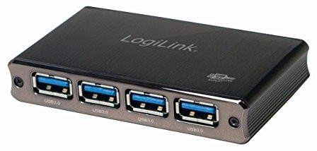 LogiLink ua0282 USB 3.0 Hub 4-Port z zabezpieczenie przed przeciążeniem czarna/Aluminum UA0282