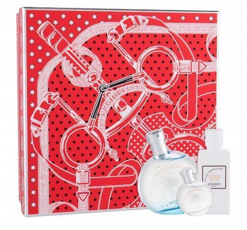 Hermes Eau Des Merveilles Bleue zestaw Edt 50 ml + Mleczko do ciała 40 ml + Edt 7,5 ml dla kobiet