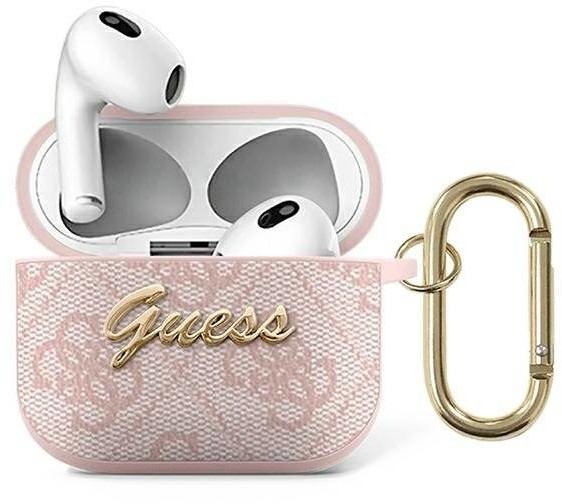 Guess Guess GUA34GSMP AirPods 3 cover różowy/pink 4G Script Metal Collection hurtel-90570-0