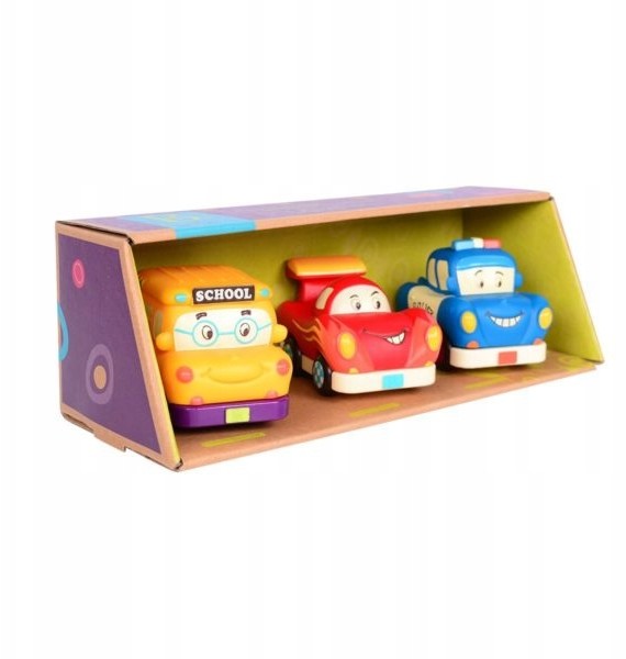 B.Toys zestaw 3 Autek z napędem miękkie mini-autka