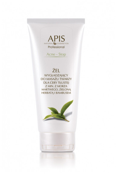 Apis Professional APIS Acne-Stop żel wygładzający do masażu twarzy dla cery trądzikowej, tłustej, mieszanej z minerałami z Morza Martwego 200 ml