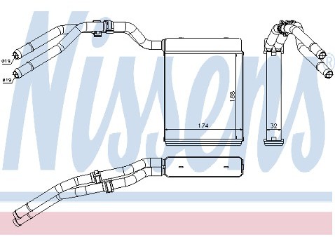 NISSENS Wymiennik ciepła, ogrzewanie wnętrza 77631