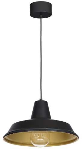 Luminex Lampa wisząca zwis żyrandol Class 1x60W E27 czarny/złoty 4032