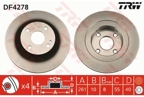 TRW Tarcza hamulcowa DF4278
