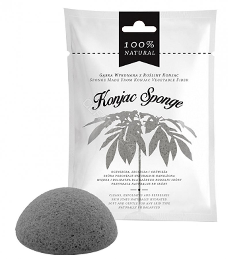 Black Diet-Food Diet-Food Konjac Sponge gąbka do twarzy z rośliny konjac Czarna 1szt