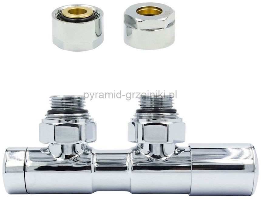 Varioterm Zawór regulacyjny TWINS ze złączką PEX/CU - chrom prawy miedziana - CU 15mm 000M873A002/P(Cu)