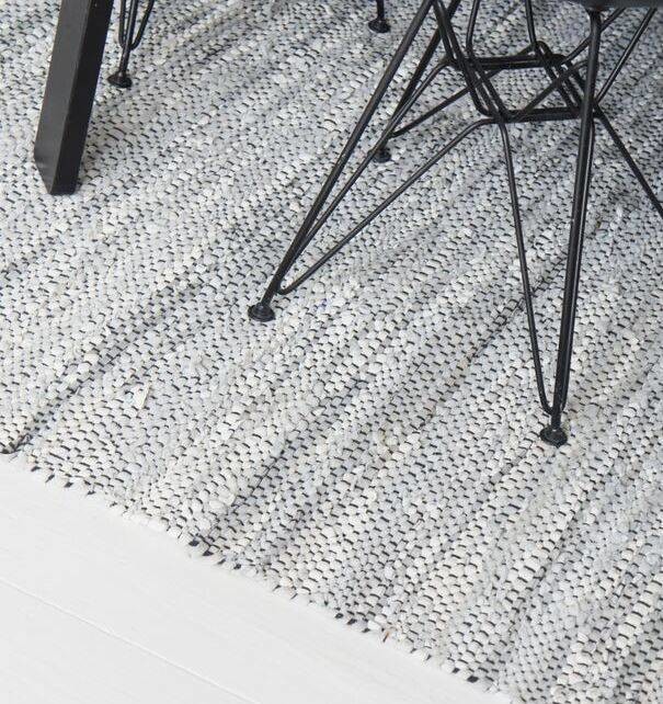 Rug Solid Chodnik jasnoszary skórzany 65x135 cm Rug Solid