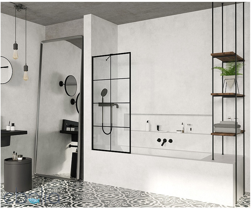 Radaway Modo PNJ 80 parawan nawannowy jednoczęściowy 800x1500 czarny factory 10006080-54-55