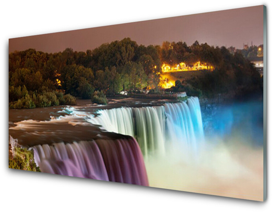 Tulup.pl Panel Szklany Las Wodospad Przyroda 100x50cm