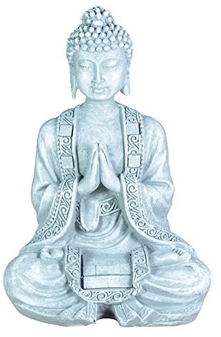 Zen Light Zen'Light SBM2 figura przedstawiająca Buddę podczas medytacji, z kamienia, wymiary 10 x 5 x 12,5 cm, szary SBM2