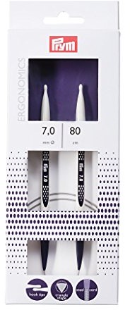 Prym druty okrągłe, ergonomiczne wzornictwo/igieł, metalowe, wielokolorowa, 7 MM, 80 cm PRYM_215810