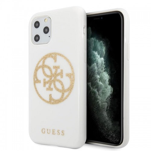 Guess Circle Glitter 4G Etui iPhone 11 Pro Max biały 10_15936