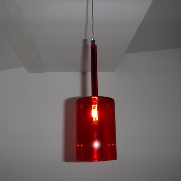 Phenomena light Pojedynczy zwis szklany RED GLASS + G4 LED - czerwony