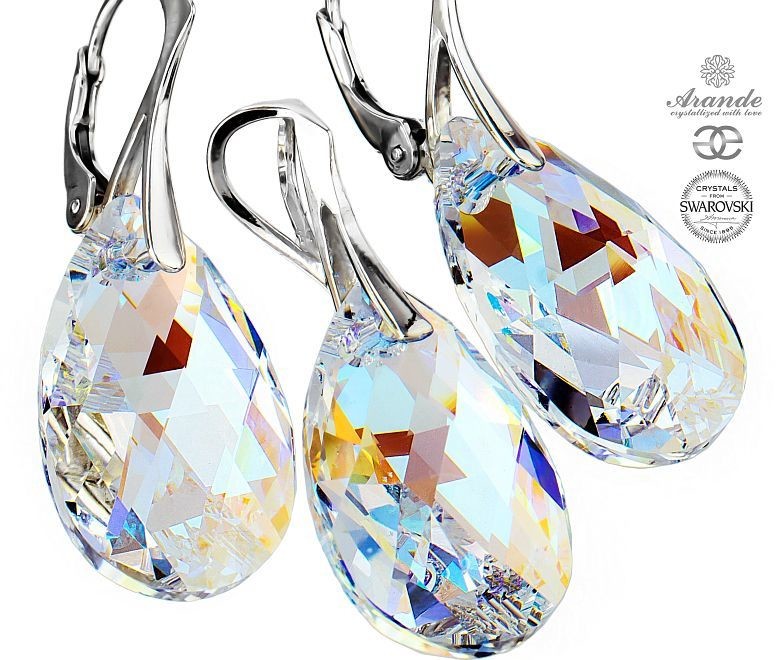Arande SWAROVSKI piękny komplet BLUE AURORA SREBRO 700937