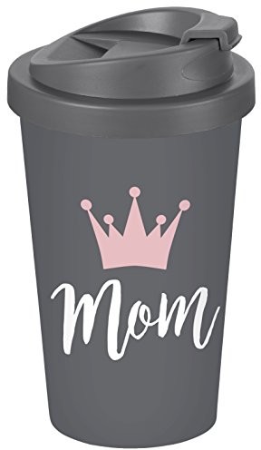 infinite by GEDA LABELS (INFKH) Infinite by GEDA LABELS (infkh) kubek Coffee to go Mom, tworzywo sztuczne, szara, 9 x 9 x 17 cm 12729