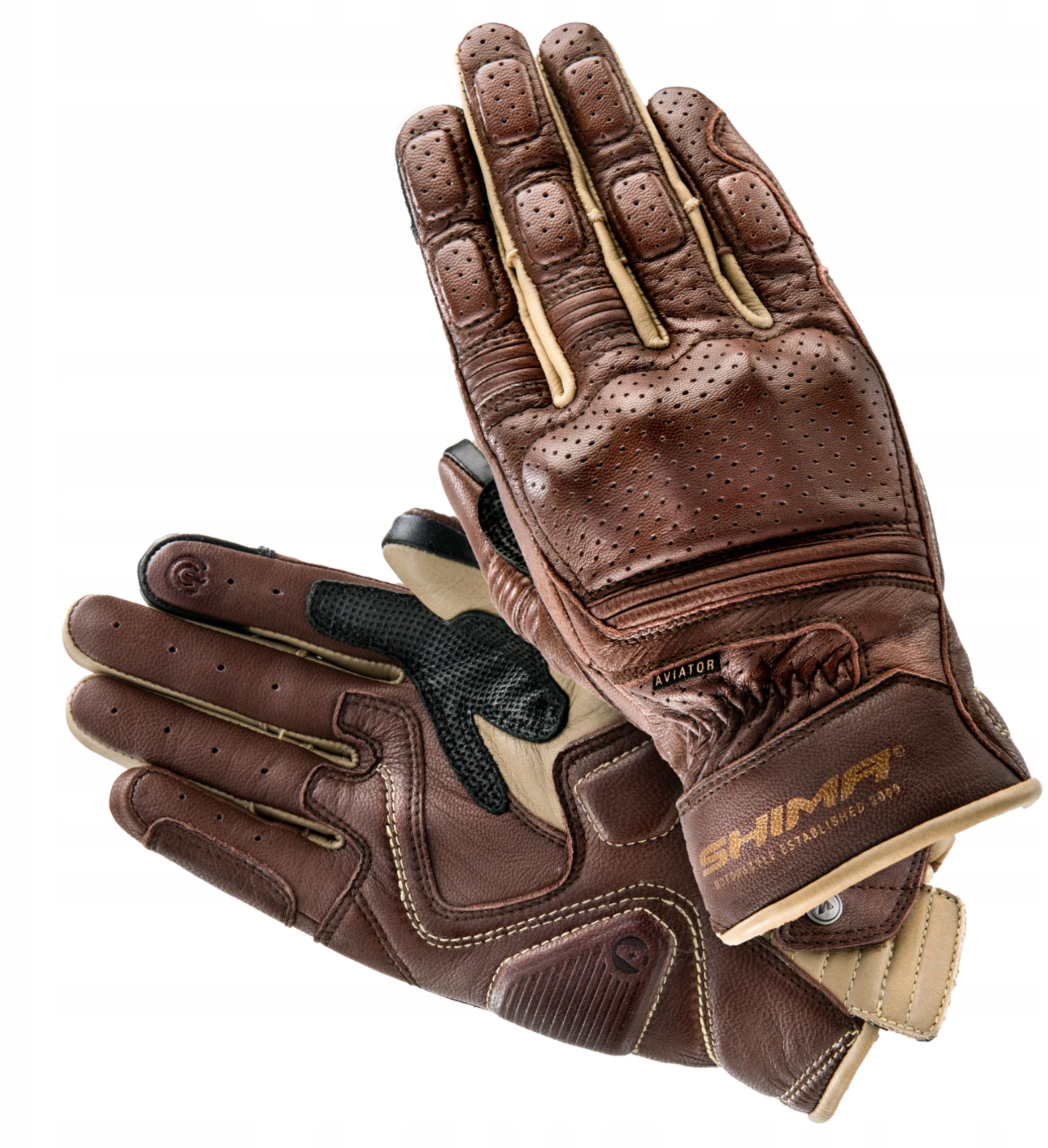 SHIMA Rękawice motocyklowe Aviator Brown Gratisy