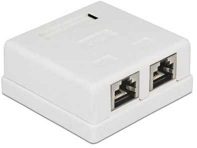 Delock Gniazdo natynkowe 2x RJ45 Kat.6 białe ekranowane 86269