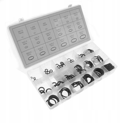 Uszczelki Okrągłe, Oringi - Zestaw 125 szt Czarne