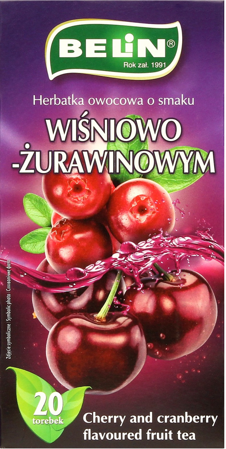 Belin Herbata ekspresowa wiśnia/żurawina 20t