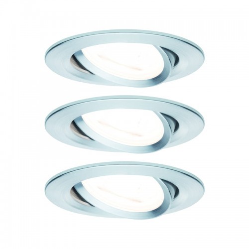 Paulmann Zestaw Nova okrągłe wych LED 3x6,5W 2700K 230V GU10 51mm Alu-toczone/alu 93433