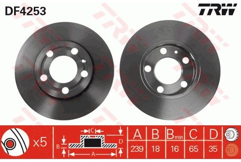 TRW Tarcza hamulcowa DF4253