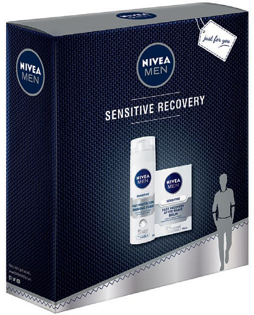 Nivea MEN zestaw Sensitive Recovery pianka do golenia + balsam po goleniu