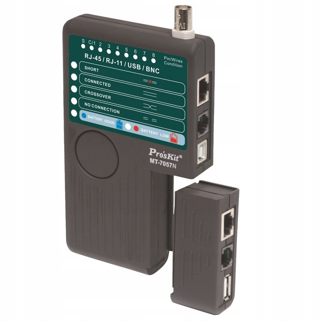 Tester Sieci Utp Ftp RJ45 RJ11 Usb Bnc MT-7057N