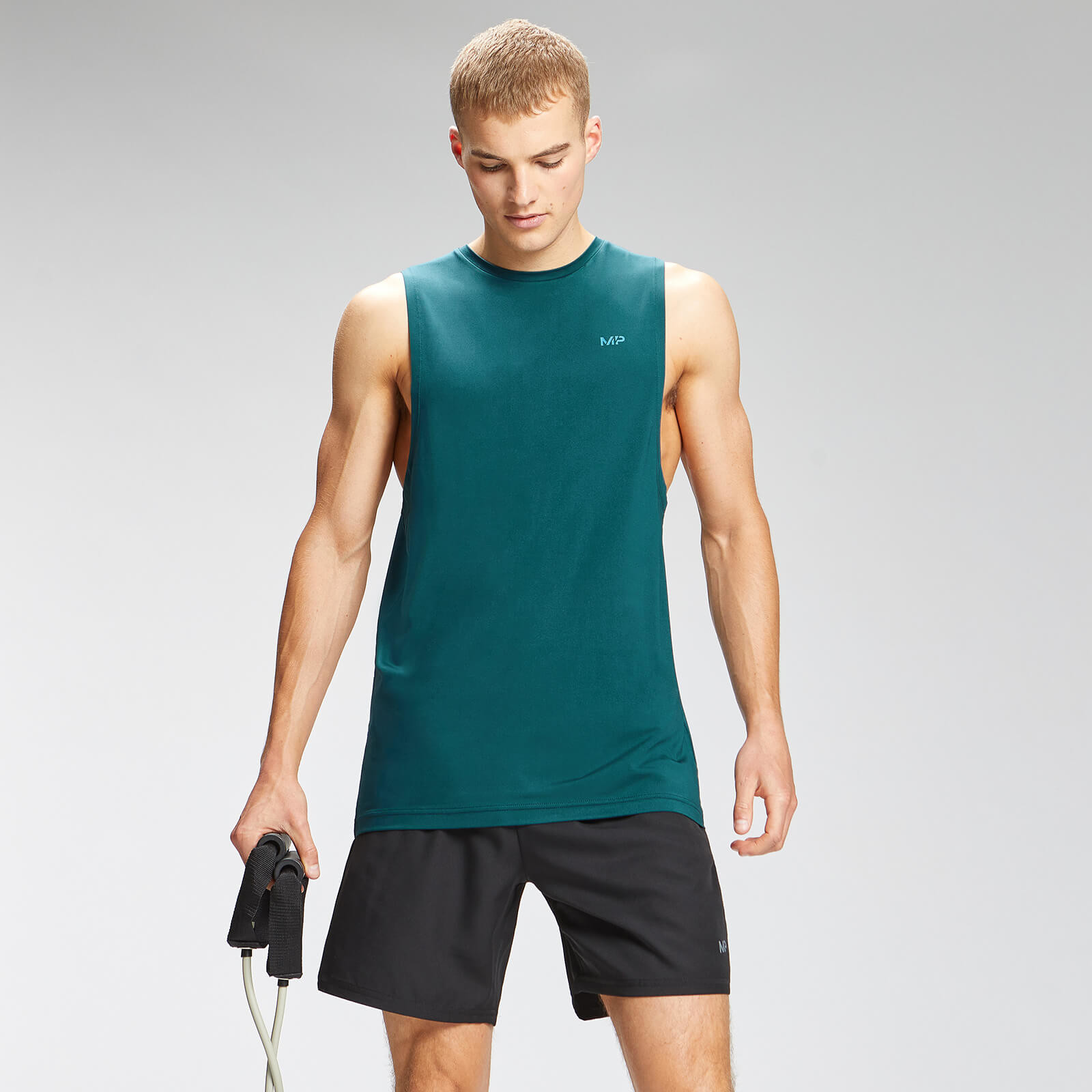 Repeat MP MP Men's Graphic Training Tank Top - Deep Teal - XS