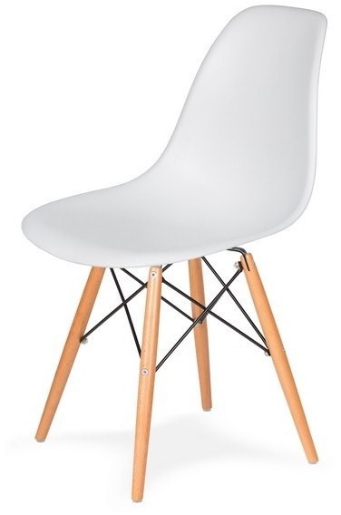 King Home Krzesło DSW WOOD białe.01 podstawa drewniana bukowa (K-130.WHITE.01.DSW)